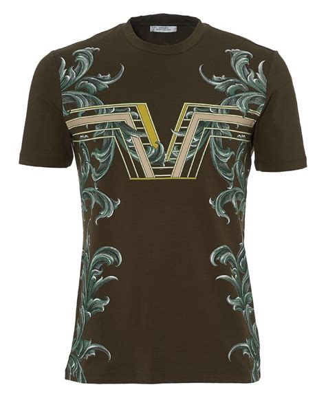 versace collection gree shirt|Versace graphic t shirts.